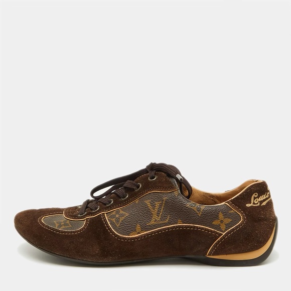 Louis Vuitton Brown Suede and Monogram Canvas Energie Sneaker